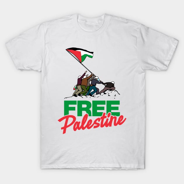 Free Palestine Flag Raising Protest Riot T-Shirt by MAR-A-LAGO RAIDERS